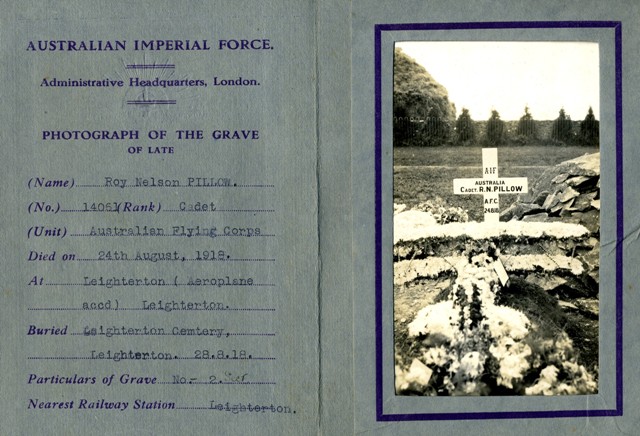 Grave Registration Card - R N Pillow.